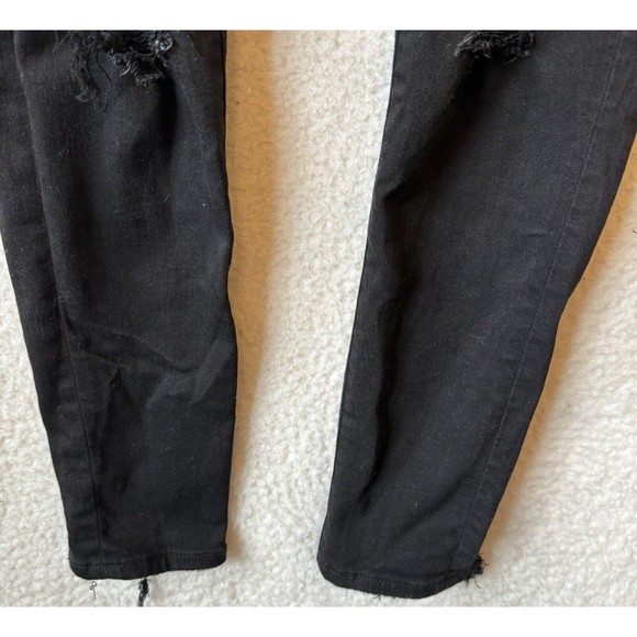 American Eagle Jeans Next Level Stretch Distressed Black Dark Wash Denim Size 0 - Picture 6 of 16